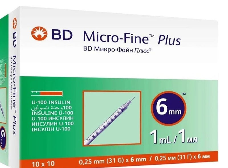 BD Microfine Plus Insulin Syringes 1ml 6mm 31g
